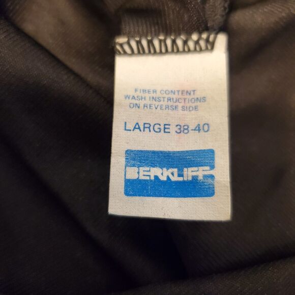 Vintage Berkliff Womens Sz Large Silky Maxi Slip Dress Lace Shoulder - Picture 8 of 8